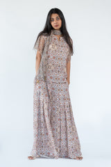 Silk Net Top Pant in white colour sasyafashion