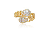 CUBAN RINGS WITH PEAR SHAPED DIAMONDS sasyafashion