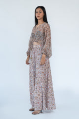 Top Palazzo in printed white colour sasyafashion