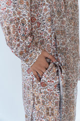 Silk Kurta Pant in printed white Colour sasyafashion