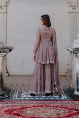 Peplum Sharara in Grey, Stripe printed sasyafashion