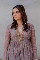Peplum Sharara in Grey, Stripe printed sasyafashion
