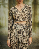 Designer sky beige and black printed. Hand Embroidered Dhoti pant Jacket set sasyafashion