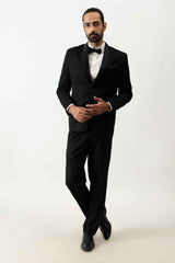 Classic Black Tux with Stylised Satin Lapel sasyafashion