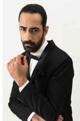 Classic Black Tux with Stylised Satin Lapel sasyafashion