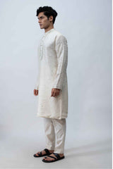 Ivory Mirror Work Kurta Set. sasyafashion