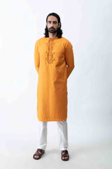 Tangerine Knots Kurta Set. sasyafashion