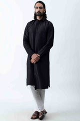 Black Pintuck Kurta Set. sasyafashion