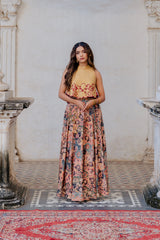 Skirt with crop top in rust colour sasyafashion