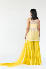 Tiered Sharara in Yellow Colour sasyafashion